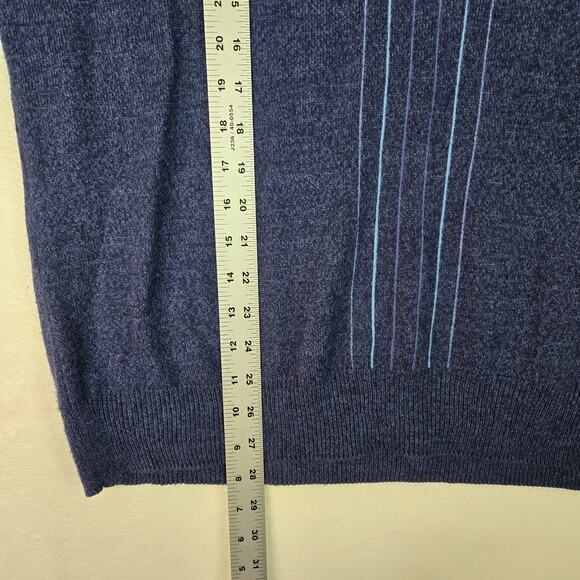 Geoffrey Beene Pullover Sweater Mens Large Thin Soft Casual Striped Sweater 0678 - Picture 5 of 6